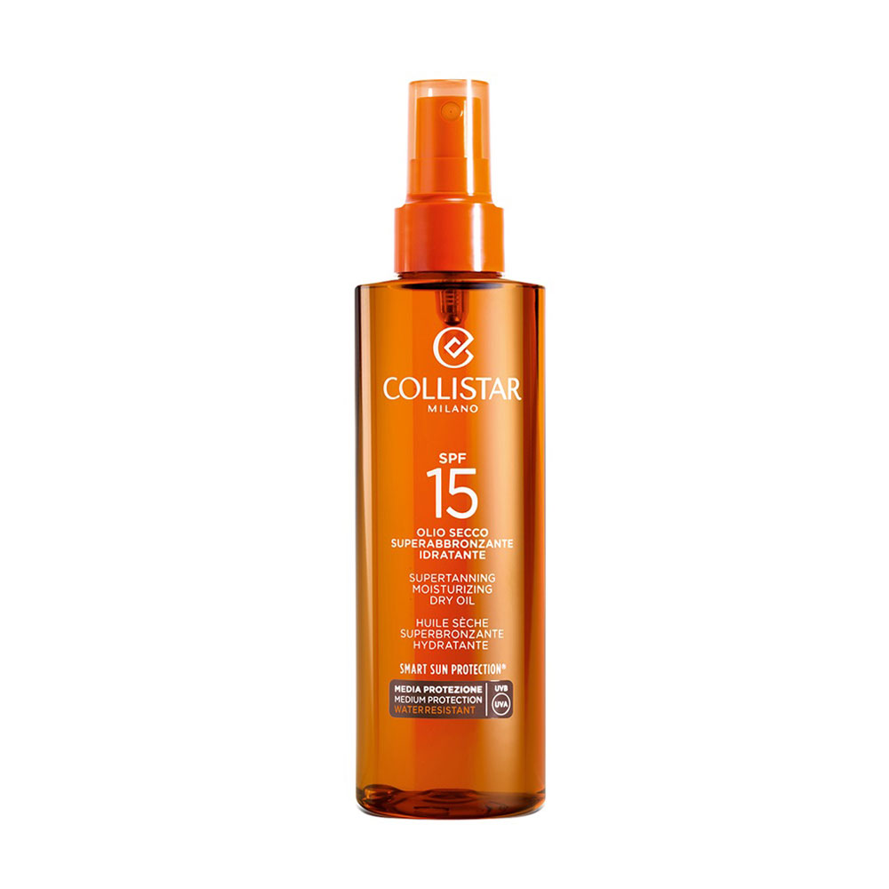 Суха олія для засмаги Collistar Supertanning Moisturizing Dry Oil SPF 15, 200 мл